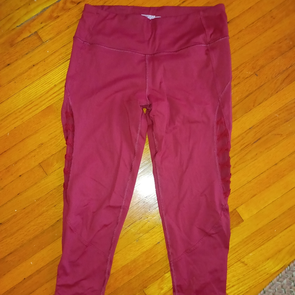 Victoria's Secret Sport Burgundy Full Length Leggings